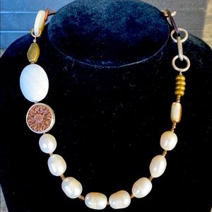 Silpada Necklace .925 Sterling Silver Brown Lip Shell, Mother Of Pearl